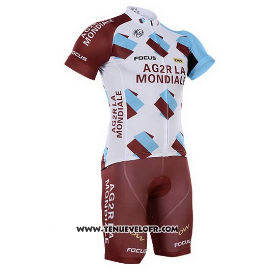 2016 Maillot Ciclismo Ag2r La Mondiale Marron Manches Courtes et Cuissard